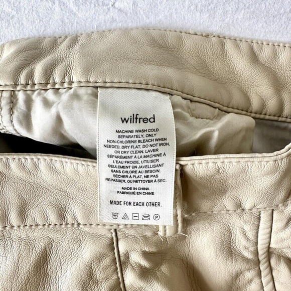 Wilfred Modern Cargo Pant Faux Leather Women's Size 0 Birch Beige - Picture 9 of 13